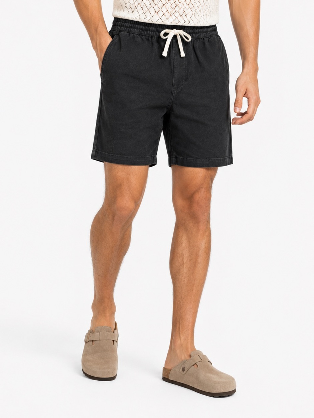 Goodfellow & Co Men's Vintage 7" Elevated Pull On Shorts Black Size L